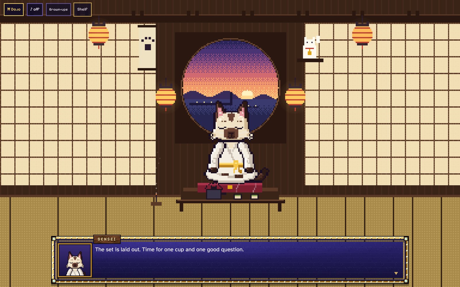 The Neko-jinja: the Sensei's shrine, where earned talks and parables happen